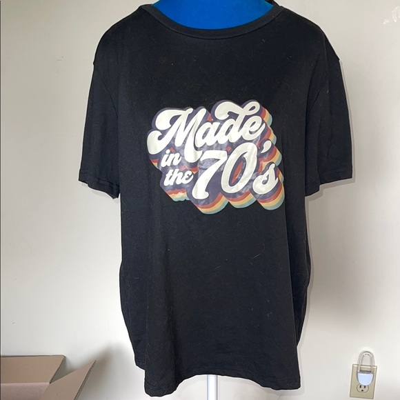 SHEIN Black 'Made in the 70's' Tee - Picture 1 of 4